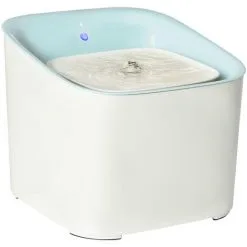 PawHut Fontaine à Eau Chat Chien 3 L - Fontaine à Eau Silencieuse - 3 Modes, Capteur Infrarouge, Filtre, Piètement Antidérapant - ABS Bleu Blanc - Blanc