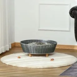 PawHut Canapé Chien Lit Pour Chien Panier Chat Design Scandinave Avec Coussin Aspect Fourrure Dim. Ø 60 X 23,5H Cm Pieds Bois Pin Résine Tressée Gris - Gris 8 PawHut Canapé Chien Lit Pour Chien Panier Chat Design Scandinave Avec Coussin Aspect Fourrure Dim. Ø 60 X 23,5H Cm Pieds Bois Pin Résine Tressée Gris - Gris -PawHut Soldes Boutique 47489059 4