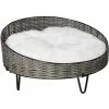 PawHut Panier Chien Chat Style Cosy Chic Avec Coussin Aspect Fourrure Blanc - Pieds Acier En épingles - Ø 60 X 32H Cm - Résine Tressée Grise 10 PawHut Panier Chien Chat Style Cosy Chic Avec Coussin Aspect Fourrure Blanc - Pieds Acier En épingles - Ø 60 X 32H Cm - Résine Tressée Grise -PawHut Soldes Boutique 47489062 1