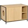 PawHut Maison De Toilette Pour Chat 2 Portes Avec Entrée Latérale 2 Niches Plateau Châssis Acier Panneaux Particules Aspect Bois Clair - Beige 10 PawHut Maison De Toilette Pour Chat 2 Portes Avec Entrée Latérale 2 Niches Plateau Châssis Acier Panneaux Particules Aspect Bois Clair - Beige -PawHut Soldes Boutique 47489082 1