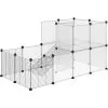 PawHut Cage Parc Enclos Modulable Petits Animaux De Compagnie - Dim. Standards 140L X 70l X 70H Cm - 27 Panneaux Bords Arrondis - Résine PP Fils D'acier Noir - Noir -PawHut Soldes Boutique 47489094 1