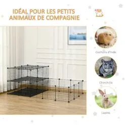 PawHut Cage Parc Enclos Rongeurs Modulable Dim. L 175 X L 105 X H 70 Cm 2 Niveaux 2 Portes Rampe Résine PP Fil Métallique Noir - Noir 9 PawHut Cage Parc Enclos Rongeurs Modulable Dim. L 175 X L 105 X H 70 Cm 2 Niveaux 2 Portes Rampe Résine PP Fil Métallique Noir - Noir -PawHut Soldes Boutique 48441543 5