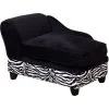 PawHut Méridienne Canapé Design Pour Chien Chat Avec Coffre De Rangement Sur Pied 57 X 34 X 36 Cm Noir Zébré - Noir -PawHut Soldes Boutique 4905022 1