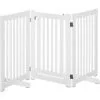PawHut Barrière Modulable Pliable Barrière De Sécurité Avec Porte Verrouillable Intégrée Dim. 155L X 35l X 76H Cm MDF Blanc - Blanc -PawHut Soldes Boutique 50909200 1