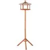 PawHut Mangeoire Oiseaux Extérieur Sur Pied - Cabane Pour Oiseaux Avec Support Trépied - Nichoir Dim. Ø 57,7 X 153 Cm - Bois Sapin Pré-huilé Toit Zinc - Marron -PawHut Soldes Boutique 51254866 1