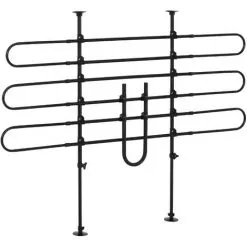 PawHut Grille De Séparation Extensible Voiture Barrière De Sécurité Barre Réglable Pour Chien Acier Noir - Noir