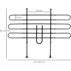 PawHut Grille De Séparation Extensible Voiture Barrière De Sécurité Barre Réglable Pour Chien Acier Noir - Noir -PawHut Soldes Boutique 52476700 3