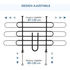 PawHut Grille De Séparation Extensible Voiture Barrière De Sécurité Barre Réglable Pour Chien Acier Noir - Noir -PawHut Soldes Boutique 52476700 4