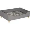 PawHut Canapé Lit Panier Pour Chien Moderne Avec Coussin Doux Et Lavable, Pieds En Bois - Gris - Gris -PawHut Soldes Boutique 53592004 1