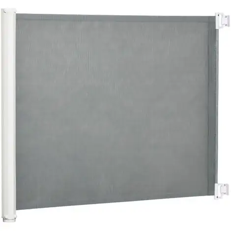 PawHut Barrière De Sécurité Barrière Animaux Rétractable Automatique 1,15L X 0,83H M Teslin Métal Gris 1 PawHut Barrière De Sécurité Barrière Animaux Rétractable Automatique 1,15L X 0,83H M Teslin Métal Gris