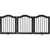 PawHut Barrière De Sécurité Barrière Modulable Pliable Pour Animaux De Compagnie - Piètement Support - Dim. 154,5L X 61H Cm - MDF Bois Noir - Noir