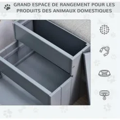PawHut Escalier Pour Chien Animaux Rampe 3 Marches Revêtement Tapis Coffre Interne Rangement Gris 9 PawHut Escalier Pour Chien Animaux Rampe 3 Marches Revêtement Tapis Coffre Interne Rangement Gris -PawHut Soldes Boutique 56842156 5
