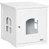 PawHut Maison De Toilette Pour Chat Design Maisonnette Avec Porte, Fenêtres - Dim. 48,7L X 53,3l X 53H Cm - MDF Blanc - Blanc -PawHut Soldes Boutique 57125686 1