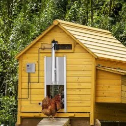 PawHut Porte Automatique Pour Poulailler - Minuterie, Capteur De Luminosité, 2 Télécommandes, Kit Installation Inclus - Alu. ABS Gris -PawHut Soldes Boutique 57600914 4