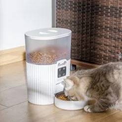 PawHut Distributeur De Nourriture Chat Chien - Distributeur De Croquettes Automatique Programmable - Gamelle Incluse - Acier Inox. ABS Blanc - Blanc 8 PawHut Distributeur De Nourriture Chat Chien - Distributeur De Croquettes Automatique Programmable - Gamelle Incluse - Acier Inox. ABS Blanc - Blanc -PawHut Soldes Boutique 58393149 4