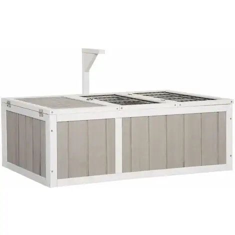PawHut Enclos Pour Tortue - Parc Pour Tortue - Maison Pour Tortue Terrestre - Enclos Extérieur Avec Grillage - Bois Sapin Gris Blanc - Gris 1 PawHut Enclos Pour Tortue - Parc Pour Tortue - Maison Pour Tortue Terrestre - Enclos Extérieur Avec Grillage - Bois Sapin Gris Blanc - Gris