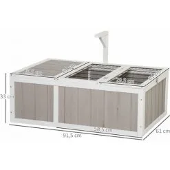 PawHut Enclos Pour Tortue - Parc Pour Tortue - Maison Pour Tortue Terrestre - Enclos Extérieur Avec Grillage - Bois Sapin Gris Blanc - Gris 7 PawHut Enclos Pour Tortue - Parc Pour Tortue - Maison Pour Tortue Terrestre - Enclos Extérieur Avec Grillage - Bois Sapin Gris Blanc - Gris -PawHut Soldes Boutique 60352153 3