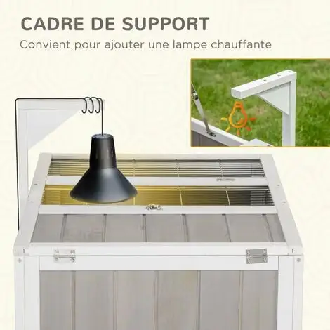 PawHut Enclos Pour Tortue - Parc Pour Tortue - Maison Pour Tortue Terrestre - Enclos Extérieur Avec Grillage - Bois Sapin Gris Blanc - Gris 5 PawHut Enclos Pour Tortue - Parc Pour Tortue - Maison Pour Tortue Terrestre - Enclos Extérieur Avec Grillage - Bois Sapin Gris Blanc - Gris – Image 5
