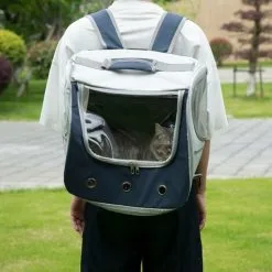 PawHut Sac à Dos Sac De Transport à Main Trolley Chariot Sur Roulettes 3 En 1 Pour Chien Chat - Pliable, Roulettes, Poignée Telescopique, Rangements - Gris Bleu - Gris -PawHut Soldes Boutique 60940587 4