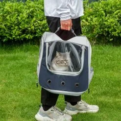 PawHut Sac à Dos Sac De Transport à Main Trolley Chariot Sur Roulettes 3 En 1 Pour Chien Chat - Pliable, Roulettes, Poignée Telescopique, Rangements - Gris Bleu - Gris -PawHut Soldes Boutique 60940587 5