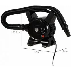 PawHut Séchoir Sèche-poils Toilettage Pour Chien Chat Animaux 2400 W - Température Vitesse Réglable - 3 Embouts - Noir - Noir 7 PawHut Séchoir Sèche-poils Toilettage Pour Chien Chat Animaux 2400 W - Température Vitesse Réglable - 3 Embouts - Noir - Noir -PawHut Soldes Boutique 61063633 3