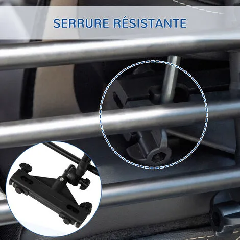 PawHut Barrière Grille De Séparation Universelle Voiture Pour Animaux - Hauteur Et Longueur Réglable - Kit Complet Installation Inclus - Métal ABS Noir - Noir 4 PawHut Barrière Grille De Séparation Universelle Voiture Pour Animaux - Hauteur Et Longueur Réglable - Kit Complet Installation Inclus - Métal ABS Noir - Noir – Image 4