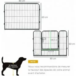 PawHut Parc Enclos Modulable Pour Animaux Avec 2 Portes - 12 Panneaux Modulables - Acier Noir - Noir 7 PawHut Parc Enclos Modulable Pour Animaux Avec 2 Portes - 12 Panneaux Modulables - Acier Noir - Noir -PawHut Soldes Boutique 67535288 3