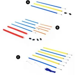 PawHut Agility Sport Pour Chiens équipement Complet : 6 Poteaux Slalom, Obstacle, Anneau + Sac De Transport Bleu Jaune Rouge -PawHut Soldes Boutique 6812281 5