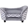 PawHut Canapé Chien Chat Sur Pied Style Graphique Contemporain Coussin Amovible Lavable Grand Confort + Pochette Rangement 68,5L X 40,5l X 40,5H Cm Gris Blanc - Gris -PawHut Soldes Boutique 6949705 1
