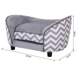 PawHut Canapé Chien Chat Sur Pied Style Graphique Contemporain Coussin Amovible Lavable Grand Confort + Pochette Rangement 68,5L X 40,5l X 40,5H Cm Gris Blanc - Gris 8 PawHut Canapé Chien Chat Sur Pied Style Graphique Contemporain Coussin Amovible Lavable Grand Confort + Pochette Rangement 68,5L X 40,5l X 40,5H Cm Gris Blanc - Gris -PawHut Soldes Boutique 6949705 4