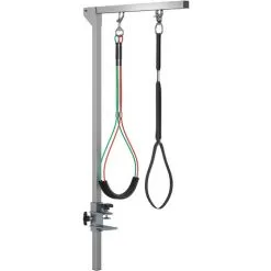 PawHut Bras De Toilettage Pliable Animaux - Hauteur Réglable Max. 74 Cm - 3 Colliers De Serrage - Chien Taille Moyenne - Alu. Acier Inox. - Gris -PawHut Soldes Boutique 70300257 4