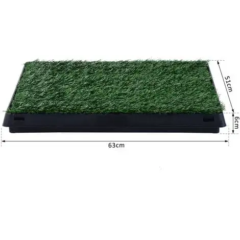 PawHut Litière Gazon Synthétique Chiens Toilettes Portables à Pelouse Tiroir à Déjection 63L X 51l X 6H Cm Noir Vert - Vert 3 PawHut Litière Gazon Synthétique Chiens Toilettes Portables à Pelouse Tiroir à Déjection 63L X 51l X 6H Cm Noir Vert - Vert – Image 3