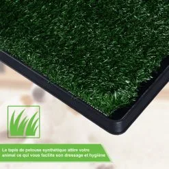 PawHut Litière Gazon Synthétique Chiens Toilettes Portables à Pelouse Tiroir à Déjection 63L X 51l X 6H Cm Noir Vert - Vert 9 PawHut Litière Gazon Synthétique Chiens Toilettes Portables à Pelouse Tiroir à Déjection 63L X 51l X 6H Cm Noir Vert - Vert -PawHut Soldes Boutique 7973811 5