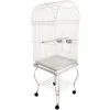 PawHut Grande Volière Cage à Oiseaux Design Avec Mangeoire Perchoir Suspendu Plateau Amovible étagère Et Roulettes 54L X 54l X 153H Cm Blanc - Blanc