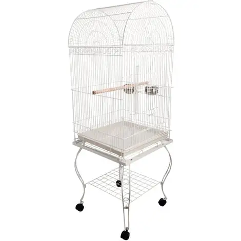 PawHut Grande Volière Cage à Oiseaux Design Avec Mangeoire Perchoir Suspendu Plateau Amovible étagère Et Roulettes 54L X 54l X 153H Cm Blanc - Blanc 1 PawHut Grande Volière Cage à Oiseaux Design Avec Mangeoire Perchoir Suspendu Plateau Amovible étagère Et Roulettes 54L X 54l X 153H Cm Blanc - Blanc